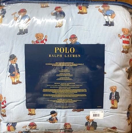 Amazon.com: POLO RALPH LAUREN Teddy Bear Boys Blue Stripe Full